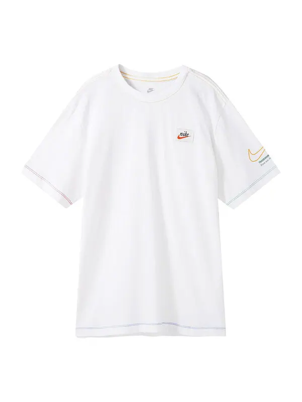 Футболка men's nsw tee swoosh 50 lbr casual sports breathable printing short sleeve white t-shirt Nike — изображение 1 из 4