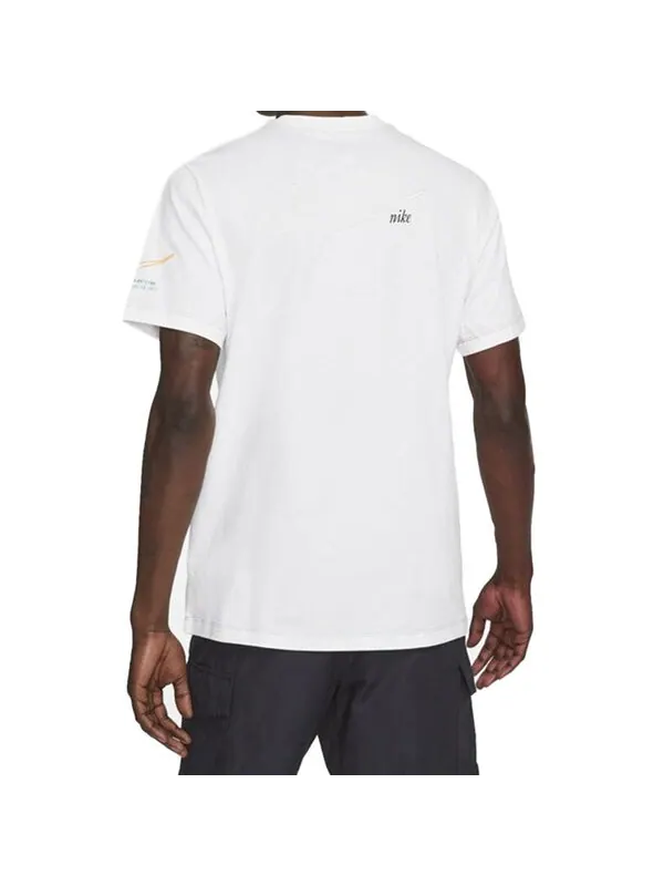 Футболка men's nsw tee swoosh 50 lbr casual sports breathable printing short sleeve white t-shirt Nike — изображение 4 из 4