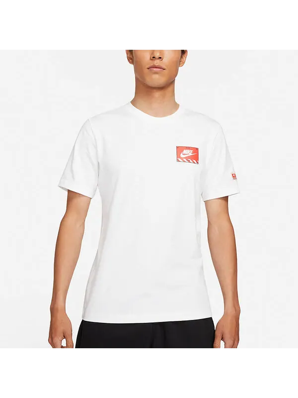 Футболка Men's Nike Sportswear Transformers Printing Sports Round Neck Short Sleeve White T-Shirt — изображение 4 из 4, белый