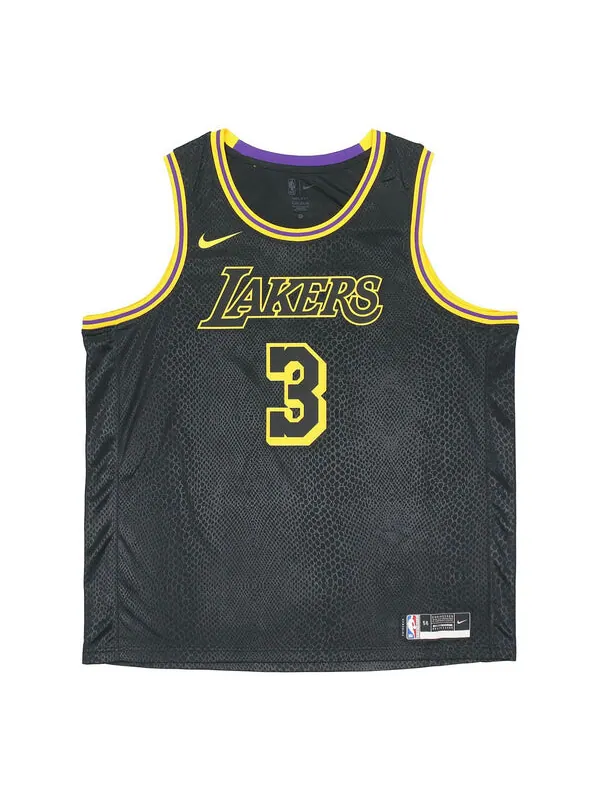 Спортивная футболка men's sw fan edition lakers davis no. 3 casual sports basketball jersey/vest black Nike, черный