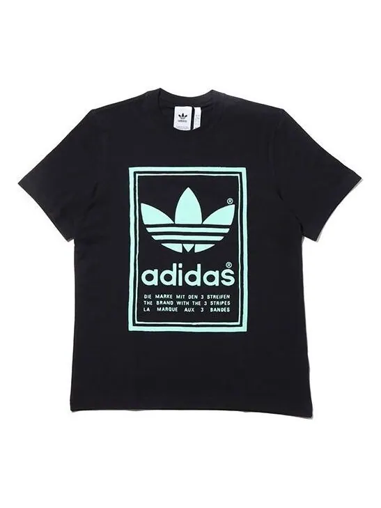 Футболка оригинальная печать повседневные с коротким рукавом Adidas — изображение 1 из 2, черный