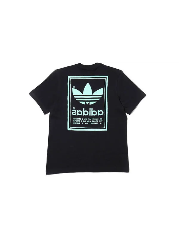 Футболка оригинальная печать повседневные с коротким рукавом Adidas — изображение 2 из 2, черный