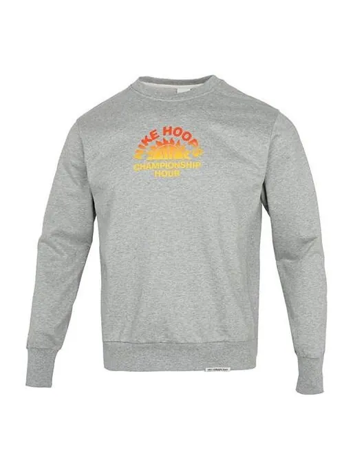 Толстовка Nike Standard Issue Pattern Printing Loose Round Neck Sports Gray — изображение 1 из 4, серый