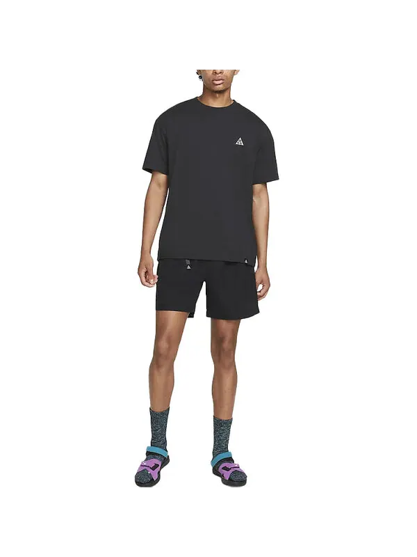 Футболка Men's Nike ACG Solid Color Round Neck Loose Short Sleeve Black T-Shirt — изображение 3 из 4, мульти