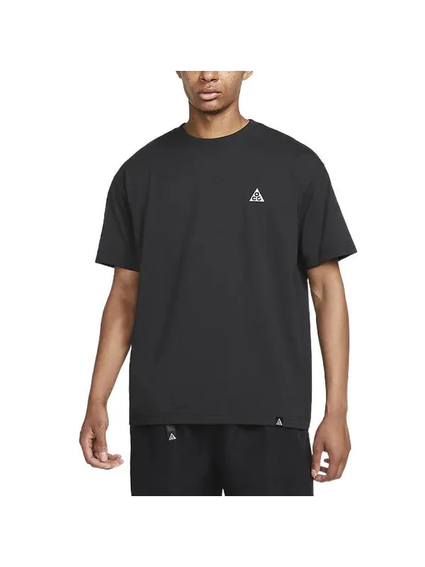 Футболка Men's Nike ACG Solid Color Round Neck Loose Short Sleeve Black T-Shirt — изображение 4 из 4, мульти