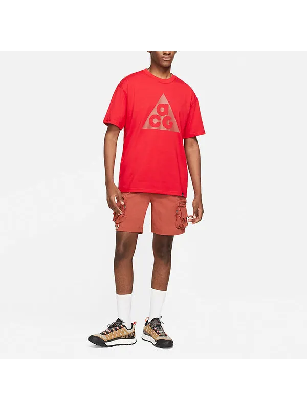 Футболка Men's Nike Triangle Logo Printing Sports Round Neck Short Sleeve Red T-Shirt — изображение 2 из 4, мульти