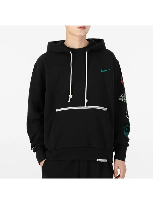 Толстовка Men's Nike CNY New Year's Edition Logo Printing Loose Sports Hooded Pullover Autumn Black — изображение 3 из 4