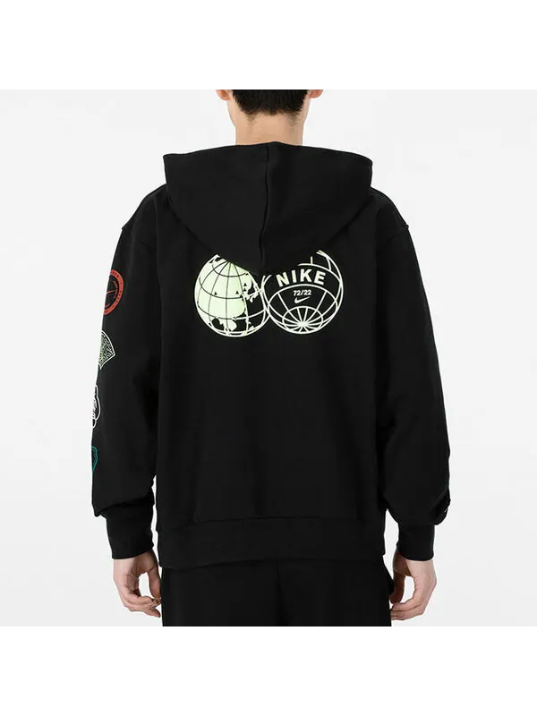 Толстовка Men's Nike CNY New Year's Edition Logo Printing Loose Sports Hooded Pullover Autumn Black — изображение 4 из 4