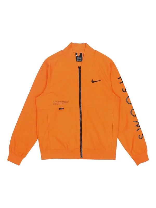 Куртка sportswear swoosh logo printing sports jacket orange Nike — изображение 1 из 4, оранжевый