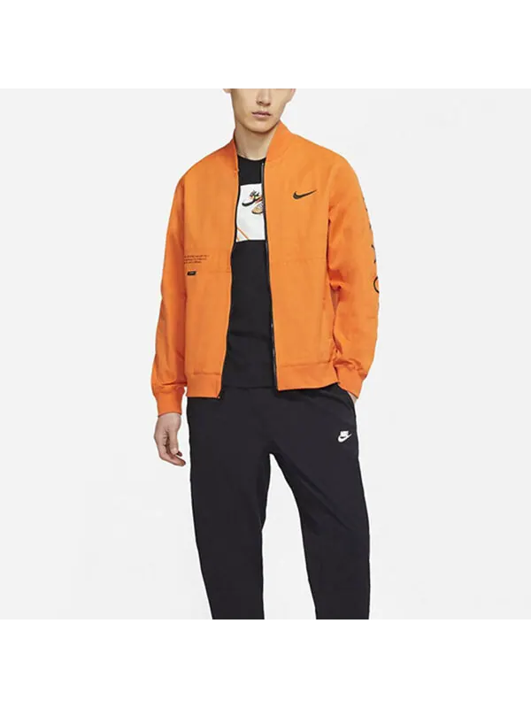 Куртка sportswear swoosh logo printing sports jacket orange Nike — изображение 3 из 4, оранжевый