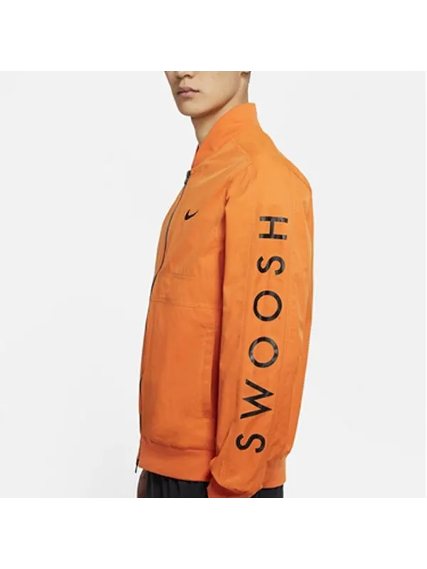 Куртка sportswear swoosh logo printing sports jacket orange Nike — изображение 4 из 4, оранжевый