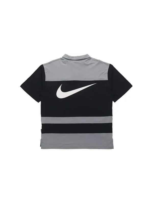 Футболка sportswear swoosh logo printing contrasting colors loose polo shirt black Nike — изображение 2 из 4, черный