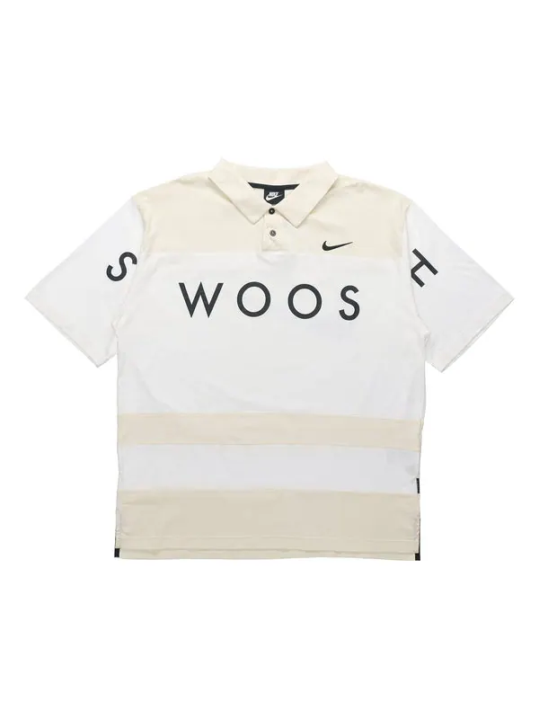 Футболка sportswear swoosh logo printing contrasting colors loose polo shirt white Nike — изображение 1 из 4, белый