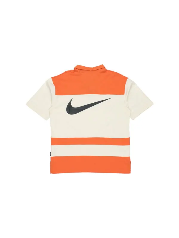 Футболка sportswear swoosh logo printing contrasting colors loose polo shirt orange Nike — изображение 2 из 4, оранжевый