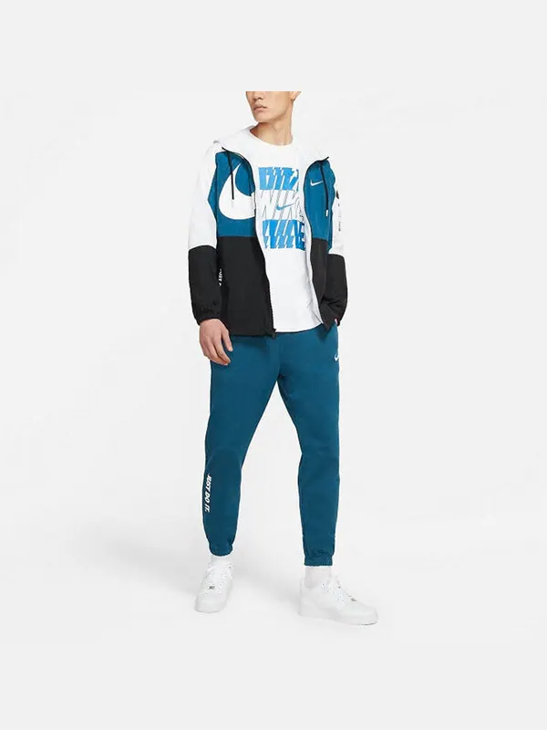 Спортивные штаны с принтом алфавита swoosh, дышащие, спортивные, трикотажные, длинные, Nike — изображение 3 из 4, синий