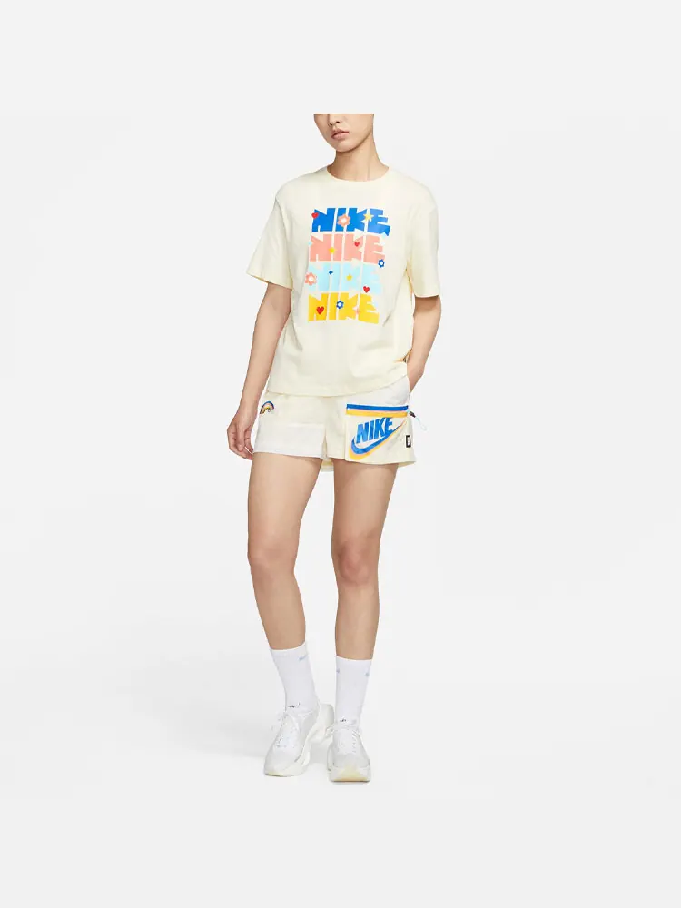 Футболка Nike Sportswear Essential Printing Round-neck DJ5377-111 — изображение 2 из 8, кокосовое молоко