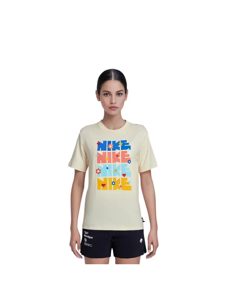 Футболка Nike Sportswear Essential Printing Round-neck DJ5377-111 — изображение 5 из 8, кокосовое молоко