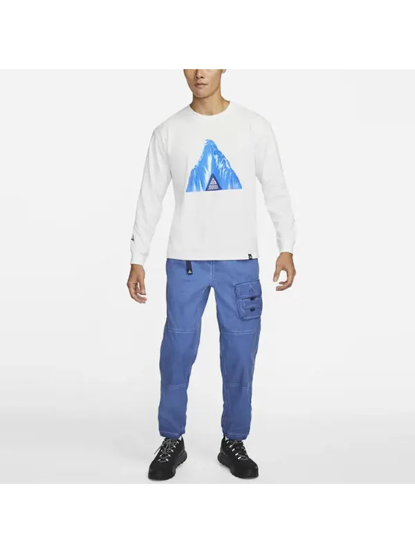 Футболка men's acg ice cave casual sports breathable round neck long sleeves white t-shirt Nike — изображение 3 из 4, белый