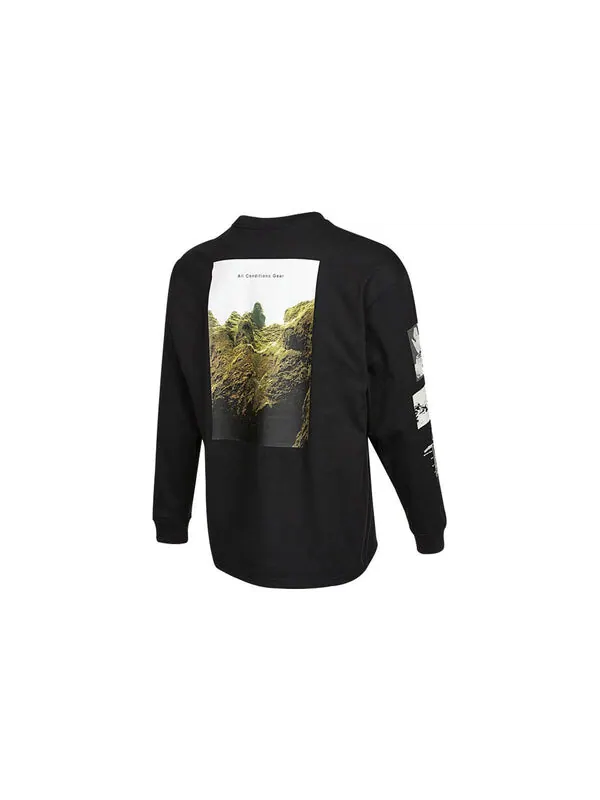 Футболка men's acg iceland printing sports round neck long sleeves black t-shirt Nike — изображение 2 из 4, черный