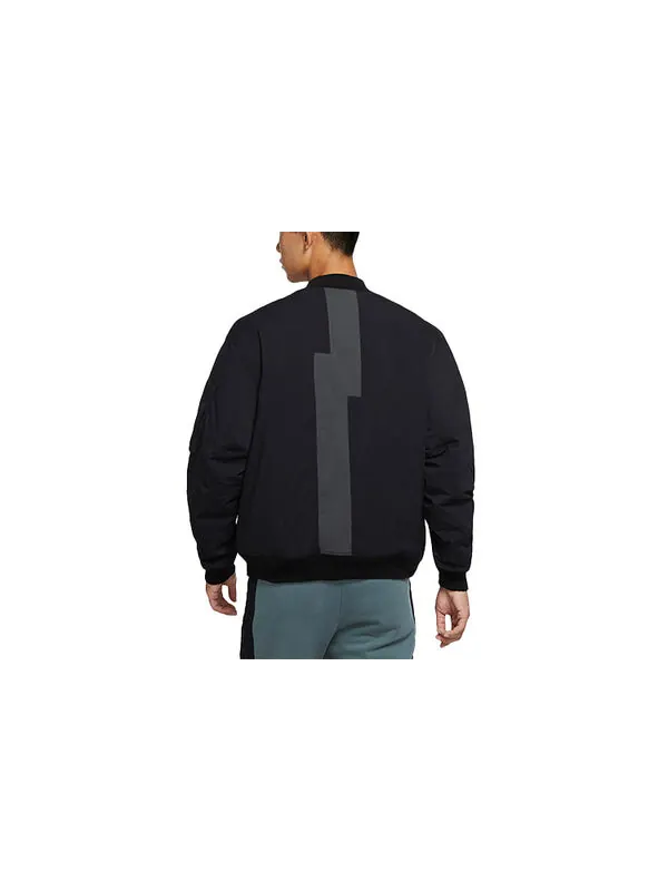 Куртка men's zion flight alphabet embroidered aviator woven padded clothes black jacket Air Jordan — изображение 2 из 3