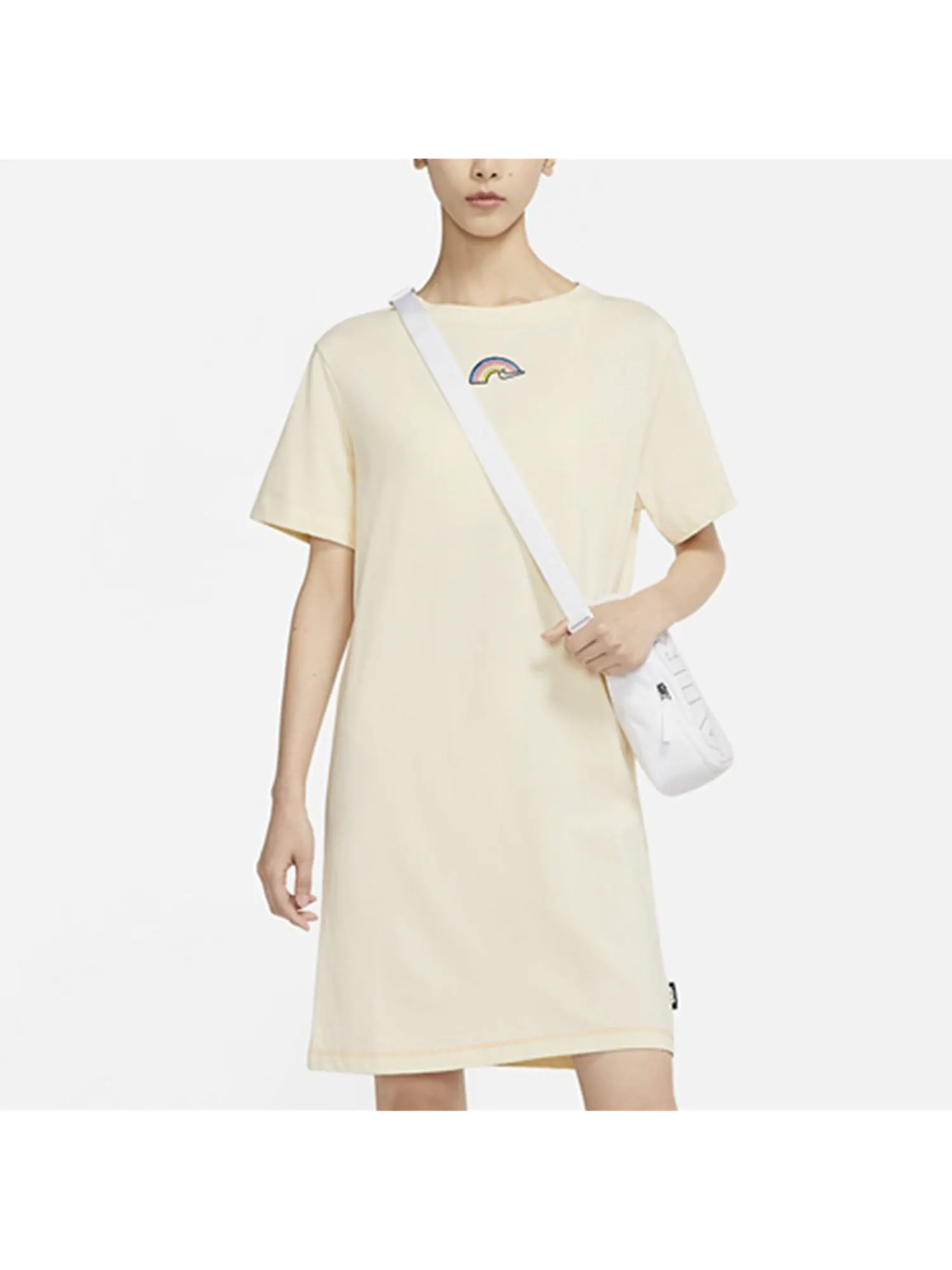 Платье (WMNS) Nike AS W Sportswear Nike Sportswear DRESS Tee COCONUT MILK — изображение 3 из 4, бежевый