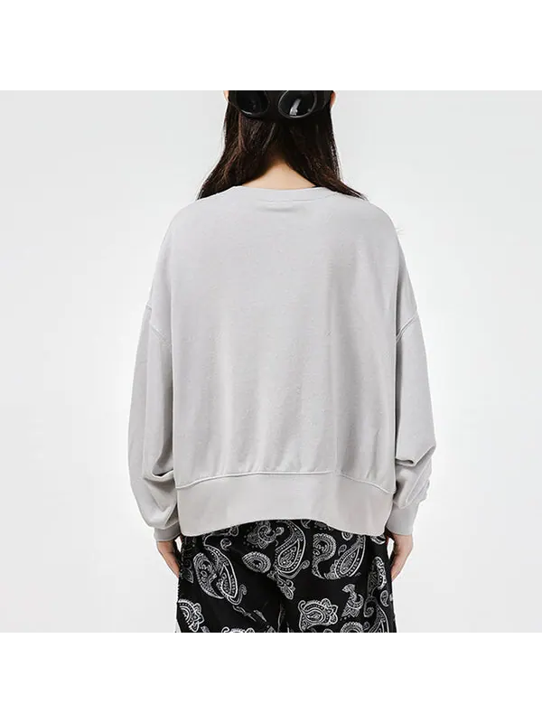 Свитер logo loose sports round neck pullover gray hoodie Nike — изображение 3 из 3, серый