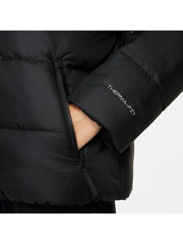 Куртка (WMNS) Nike Sportswear Therma-Fit Repel Hooded Puffer Jacket 'Black' — изображение 4 из 4, черный