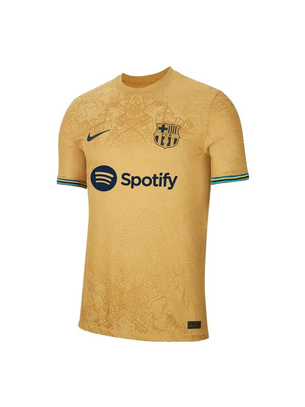 Футболка fc barcelona 22 23 dri fit adv матч выездная футболка Nike — изображение 1 из 4, желтый/мульти