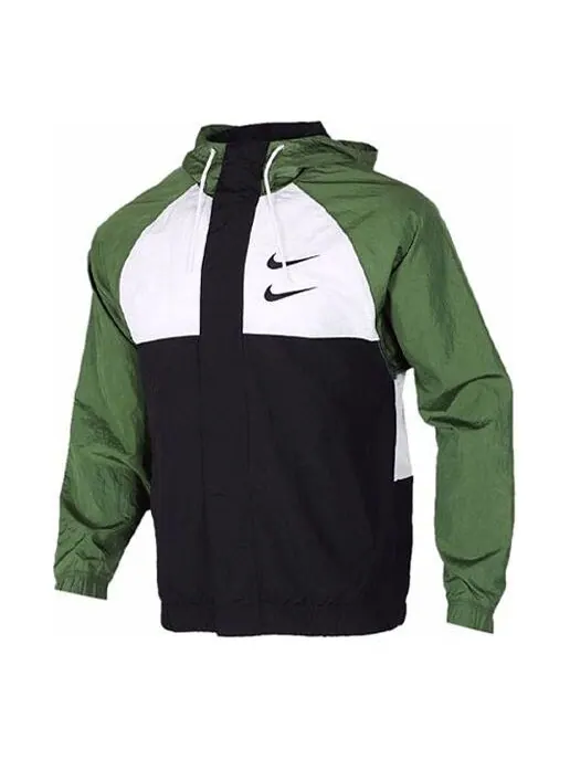 Куртка swoosh ветрозащитная спортивная тканая куртка с капюшоном мужская Nike — изображение 1 из 4, зеленый