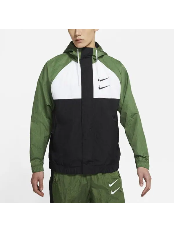 Куртка swoosh ветрозащитная спортивная тканая куртка с капюшоном мужская Nike — изображение 2 из 4, зеленый