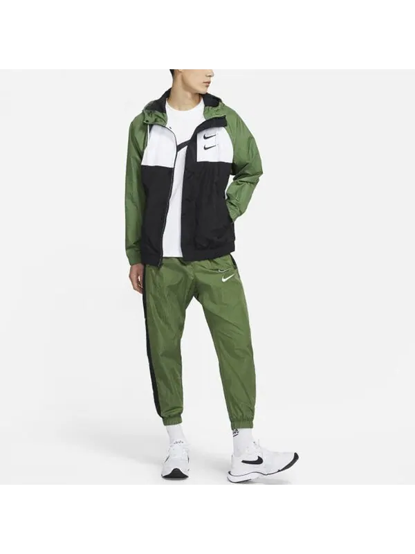 Куртка swoosh ветрозащитная спортивная тканая куртка с капюшоном мужская Nike — изображение 4 из 4, зеленый