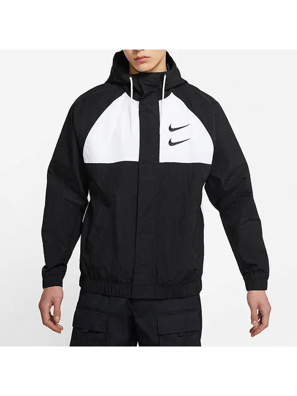 Куртка swoosh windproof sports woven hooded jacket black Nike — изображение 3 из 4, черный