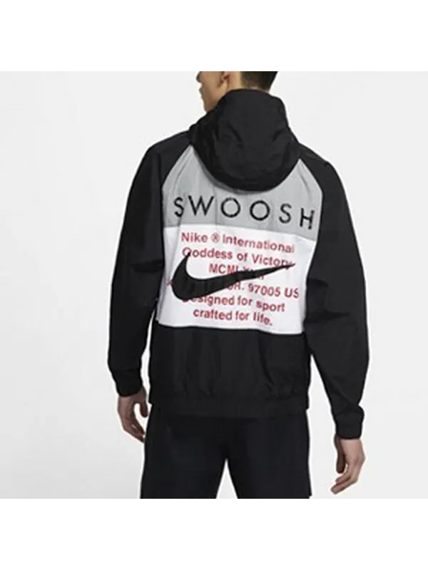 Куртка swoosh windproof sports woven hooded jacket black Nike — изображение 4 из 4, черный