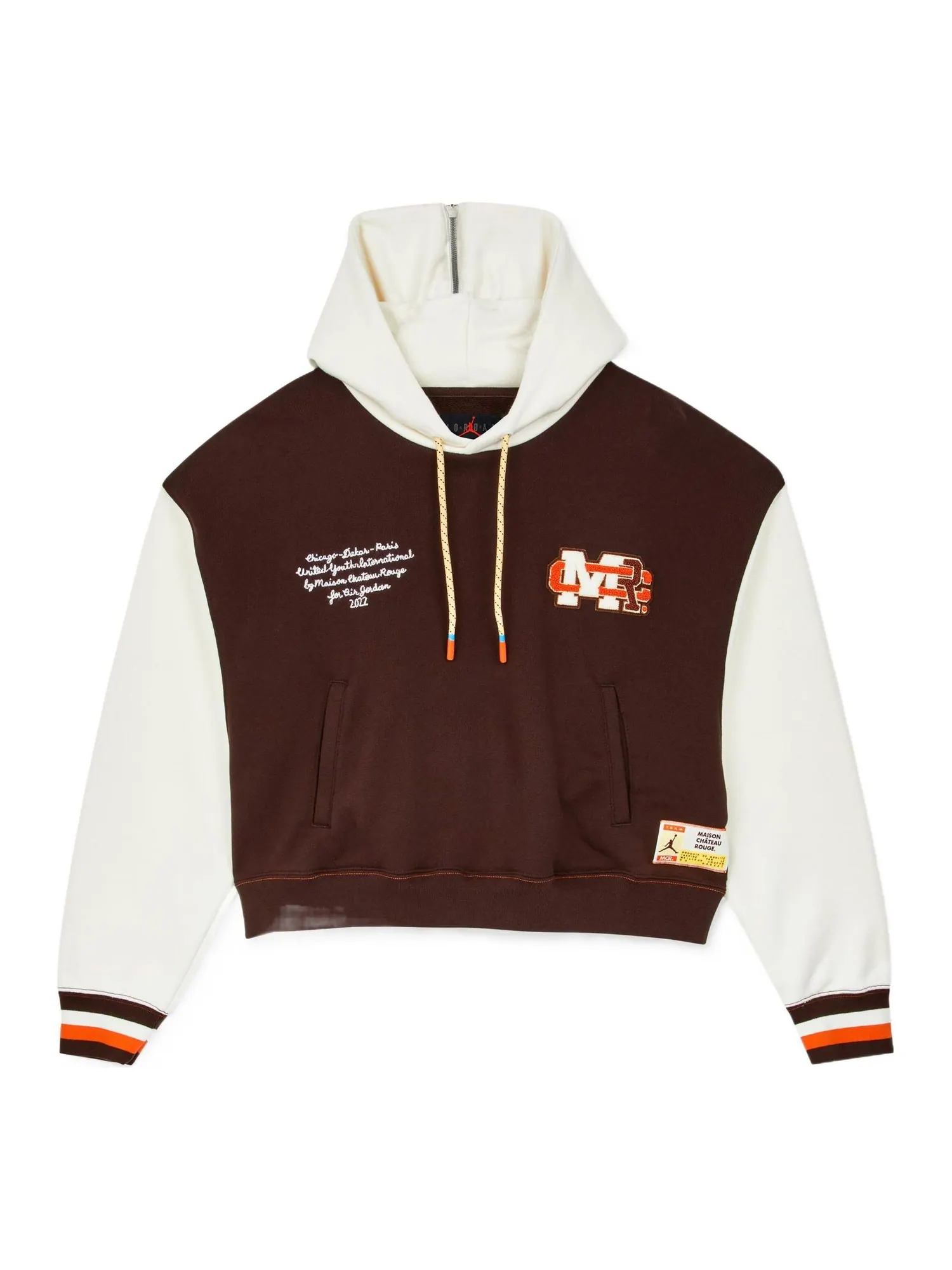 Худи (WMNS) Air Jordan x Maison Chateau Rouge Crossover Colorblock Splicing Hoodie Asia Edition Brown — изображение 1 из 5