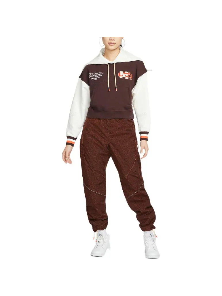 Худи (WMNS) Air Jordan x Maison Chateau Rouge Crossover Colorblock Splicing Hoodie Asia Edition Brown — изображение 3 из 5