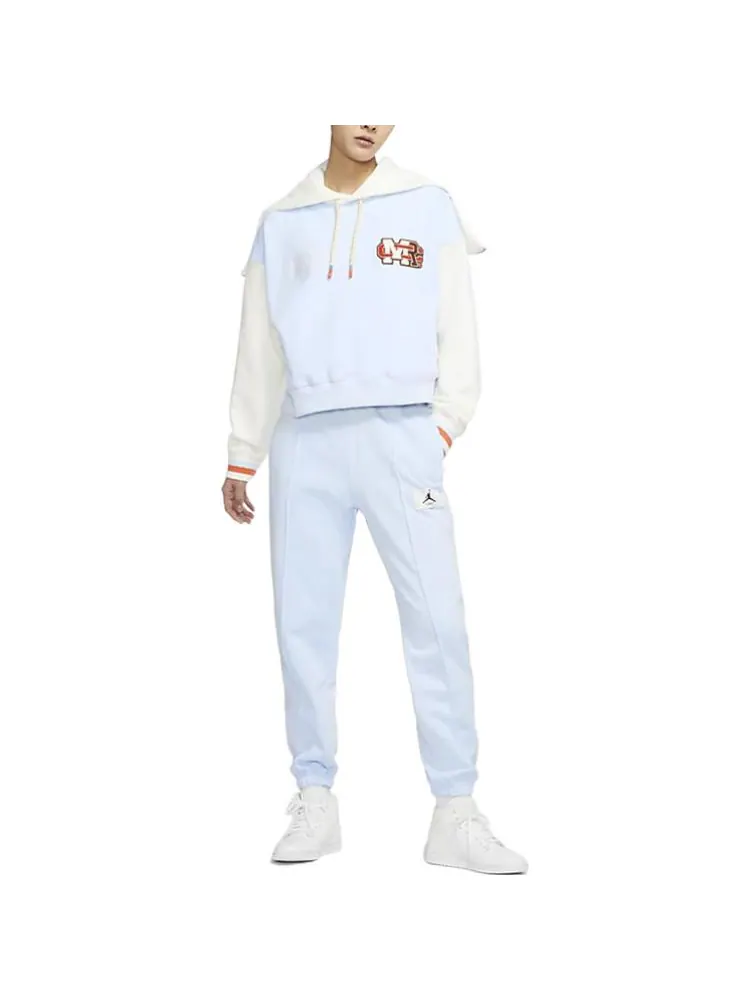 Худи (WMNS) Air Jordan x Maison Chateau Rouge Crossover Colorblock Splicing Hoodie Asia Edition Blue — изображение 3 из 5