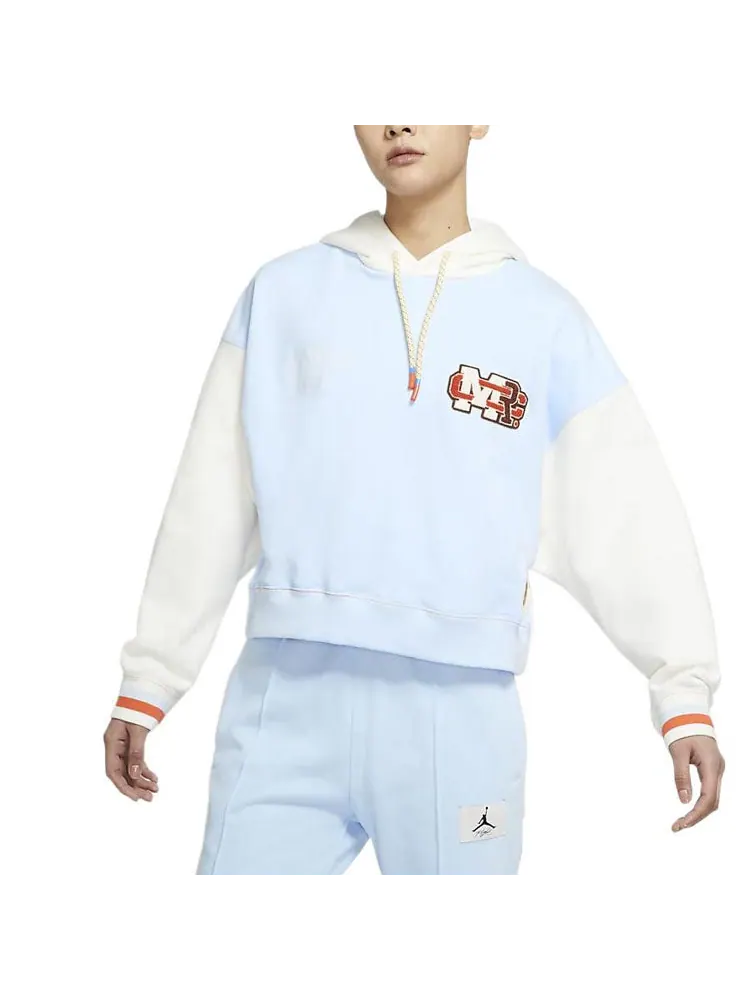 Худи (WMNS) Air Jordan x Maison Chateau Rouge Crossover Colorblock Splicing Hoodie Asia Edition Blue — изображение 4 из 5
