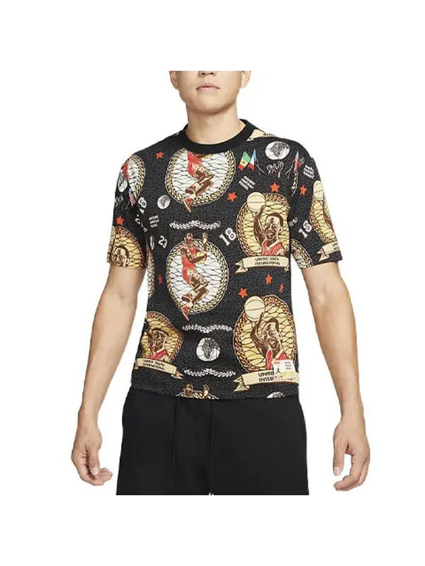 Футболка x maison chateau rouge t-shirt 'black' Air Jordan — изображение 4 из 4, черный