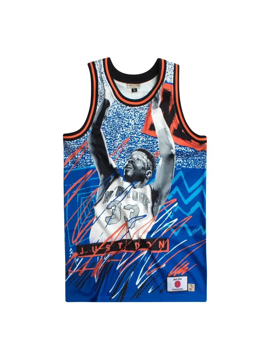 Джерси Mitchell & Ness x JUST DONNY New York Knicks Sublimated Jersey 'Blue' — изображение 1 из 3, синий