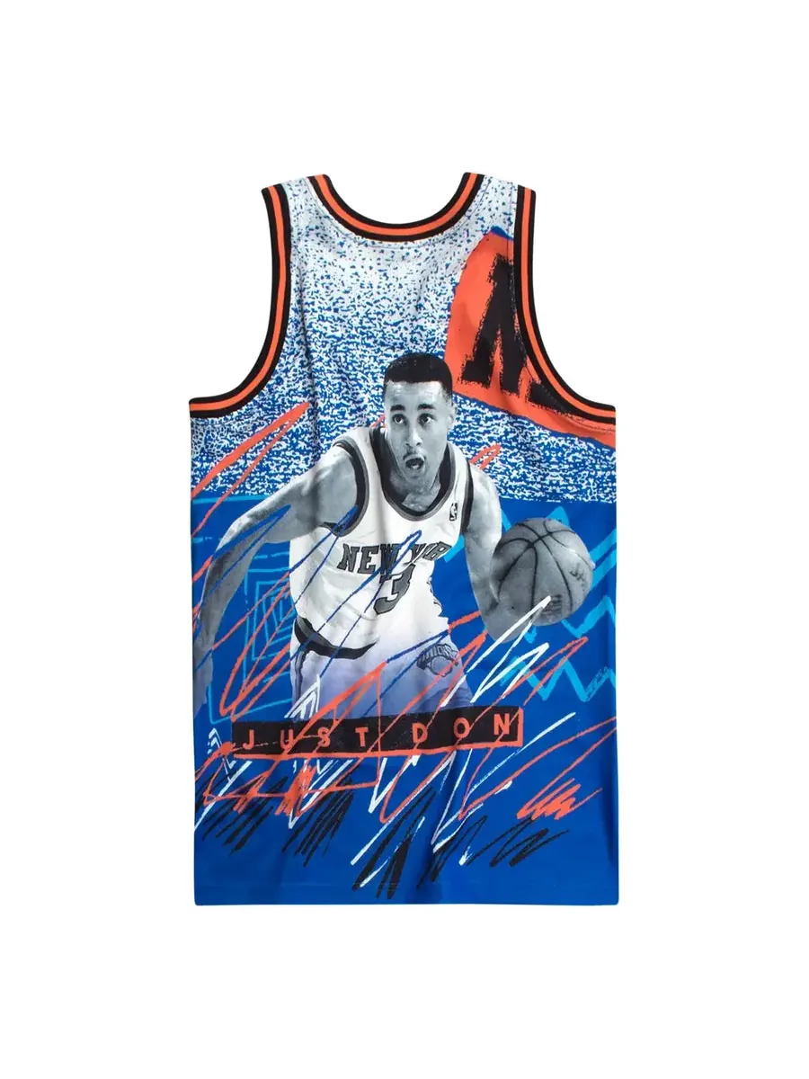 Джерси Mitchell & Ness x JUST DONNY New York Knicks Sublimated Jersey 'Blue' — изображение 2 из 3, синий