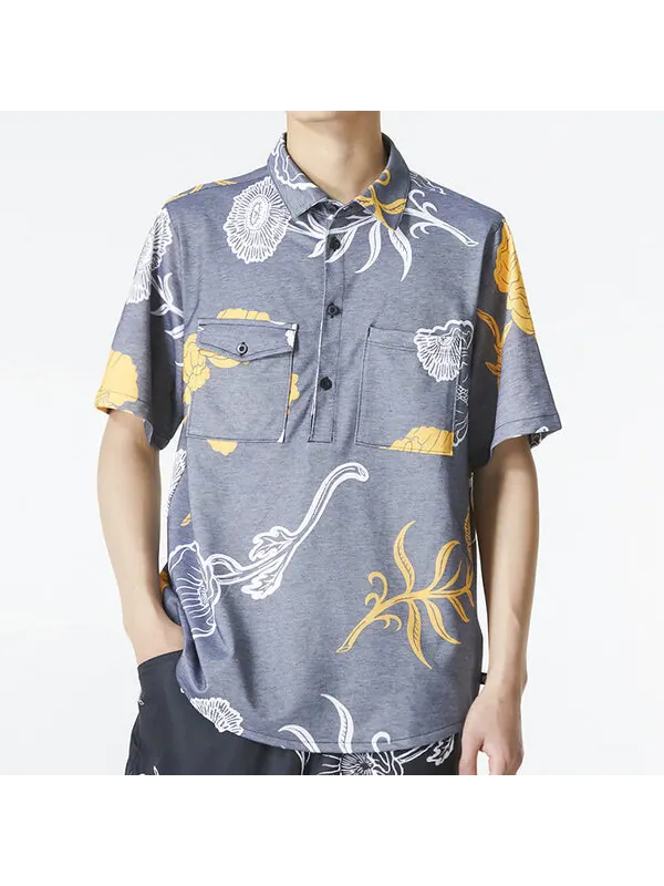 Рубашка men's sb skateboard full print casual short sleeve shirt blue Nike — изображение 2 из 4, мульти