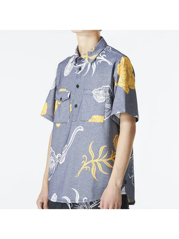 Рубашка men's sb skateboard full print casual short sleeve shirt blue Nike — изображение 4 из 4, мульти