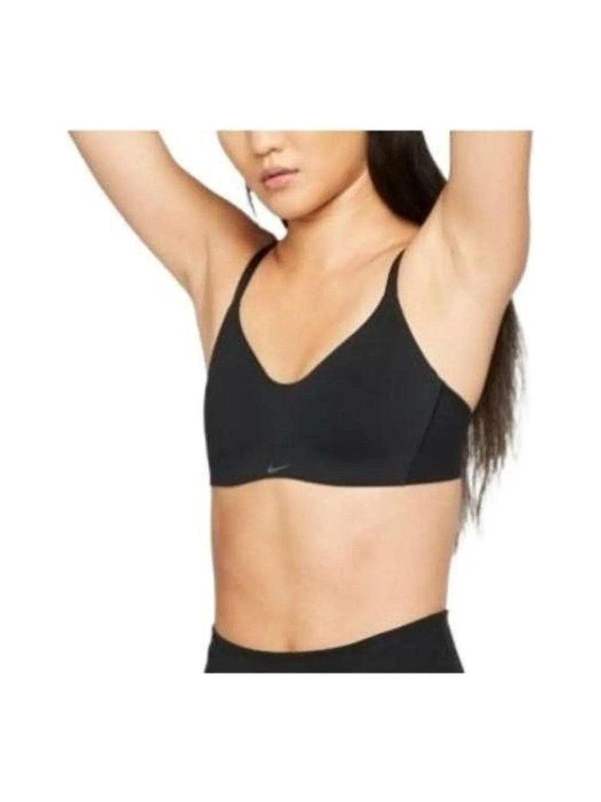 Бюстгальтер (WMNS) Nike Dri-Fit Alate Minimalist Light Support Padded Sports Bra 'Black' — изображение 2 из 3, черный