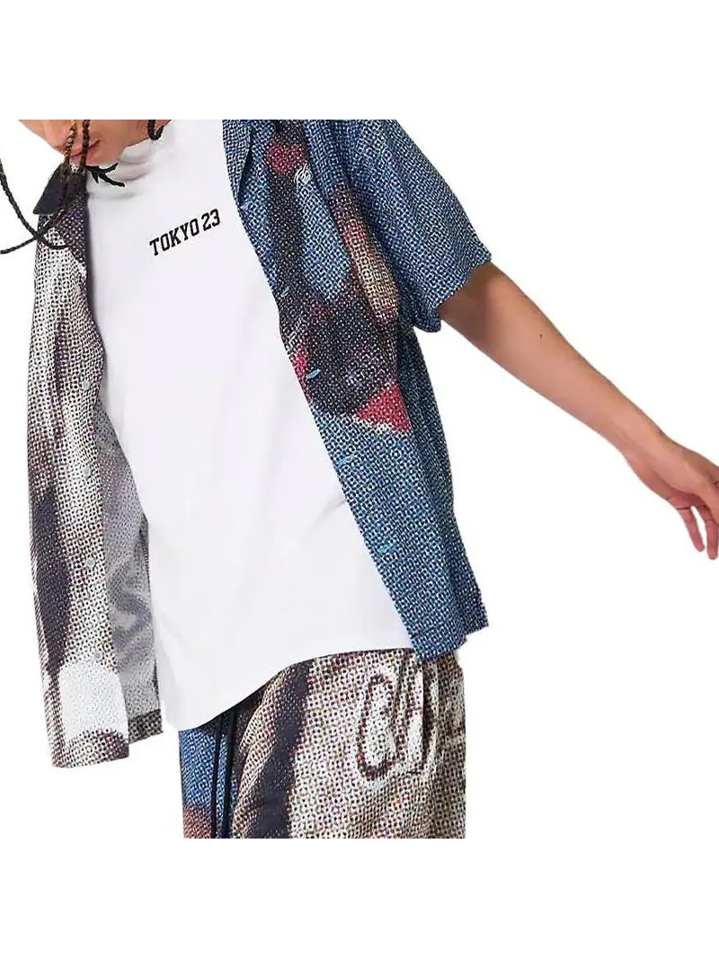 Рубашка Air Jordan Printing Colorblock Wide Version Embroidered lapel Short Sleeve Shirt Black — изображение 3 из 4, черный