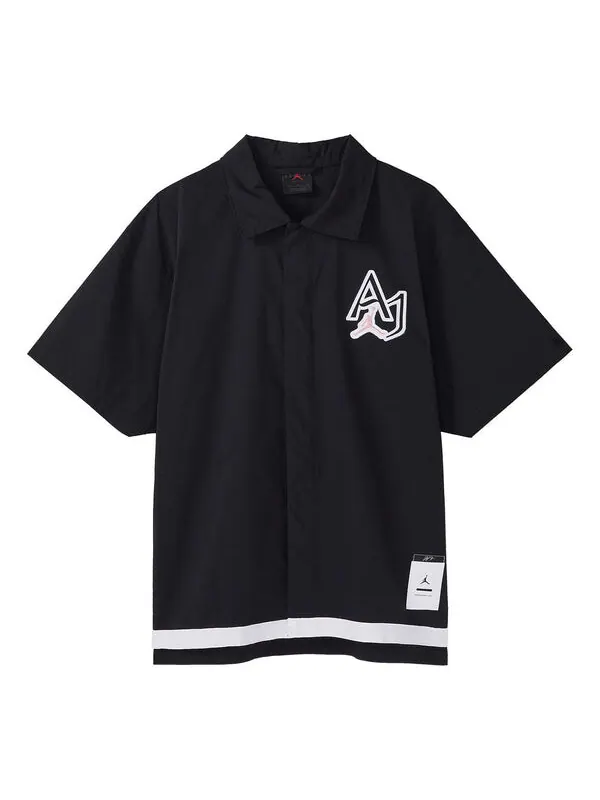 Рубашка men's logo embroidered casual short sleeve shirt black Air Jordan — изображение 1 из 4, мульти