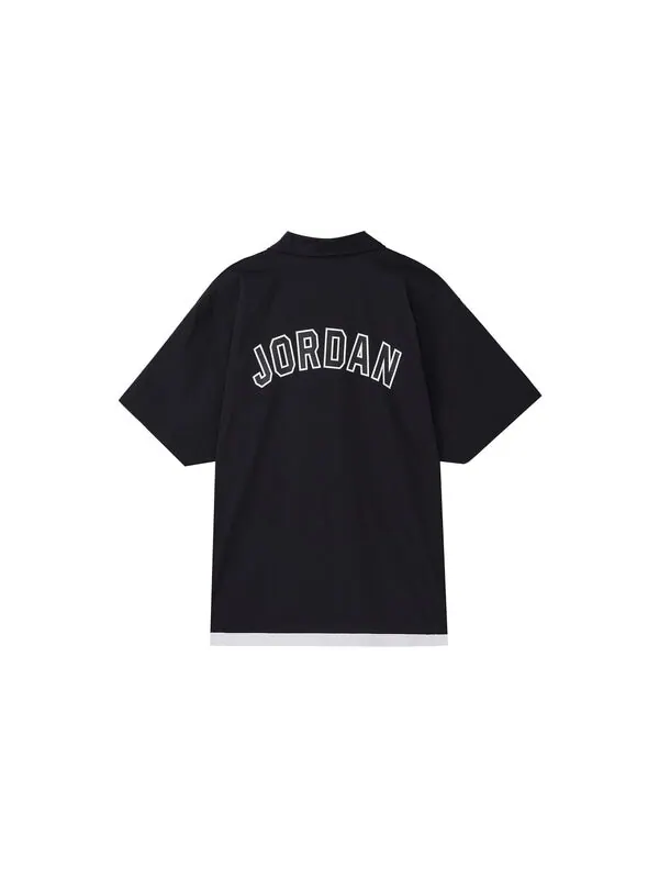 Рубашка men's logo embroidered casual short sleeve shirt black Air Jordan — изображение 2 из 4, мульти