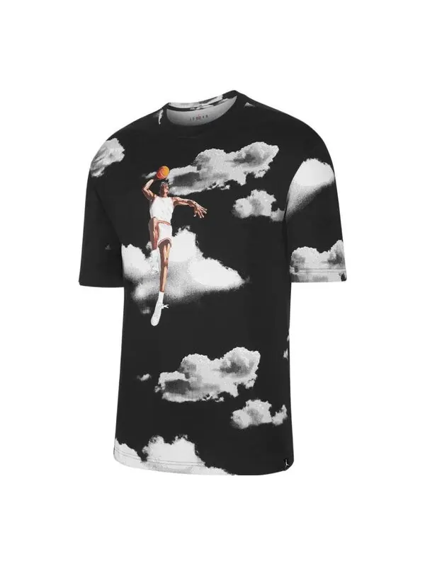 Футболка Men's Air Jordan Casual Printing Round Neck Pullover Short Sleeve Black T-Shirt — изображение 1 из 4, мульти