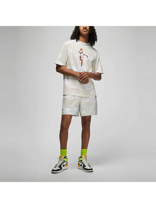 Футболка Men's Air Jordan Casual Printing Round Neck Pullover Short Sleeve Sail White T-Shirt — изображение 4 из 4, мульти