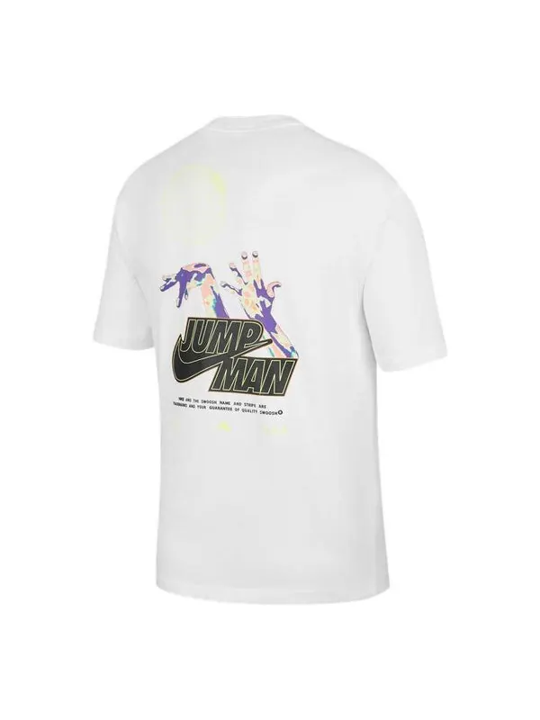 Футболка Air Jordan Alphabet Logo Back Printing Short Sleeve White — изображение 1 из 3, мульти