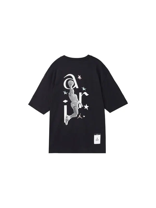 Футболка Men's Air Jordan Alphabet Character Printing Casual Short Sleeve Black T-Shirt — изображение 2 из 4, мульти